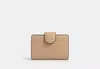Coach Outlet Medium Corner Zip Wallet In Beige