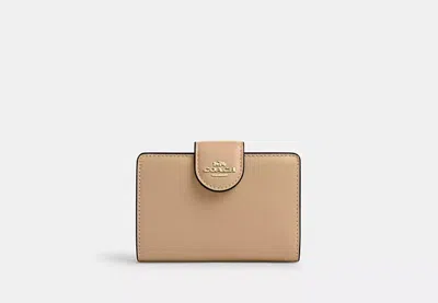 Coach Outlet Medium Corner Zip Wallet In Beige
