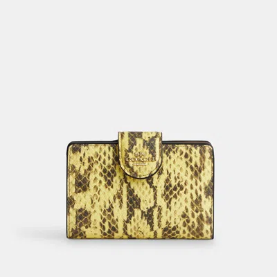 Coach Outlet Medium Corner Zip Wallet In Gold