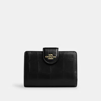 Coach Outlet Medium Corner Zip Wallet In Gold/black