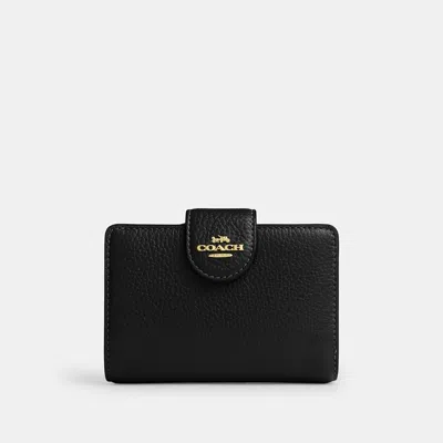 Coach Outlet Medium Corner Zip Wallet In Gold/black