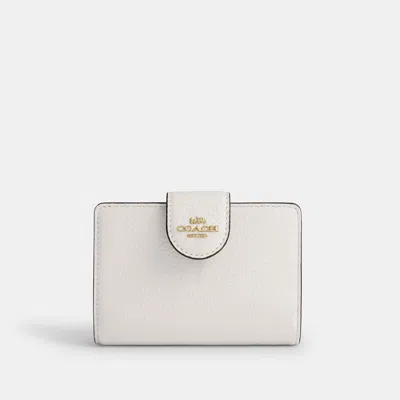 Coach Outlet Medium Corner Zip Wallet In Gold/chalk