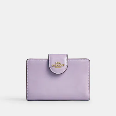 Coach Outlet Medium Corner Zip Wallet In Gold/lilac