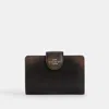 Coach Outlet Medium Corner Zip Wallet In Loved Leather In Silver/black Brown
