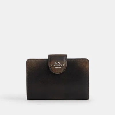 Coach Outlet Medium Corner Zip Wallet In Loved Leather In Pattern