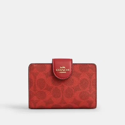 Coach Outlet Medium Corner Zip Wallet In Signature Canvas