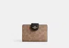 Coach Outlet Medium Corner Zip Wallet In Signature Canvas In Beige
