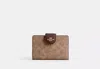 Coach Outlet Medium Corner Zip Wallet In Signature Canvas In Brown