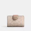Coach Outlet Medium Corner Zip Wallet In Signature Canvas In Multi