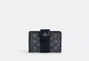Coach Outlet Medium Corner Zip Wallet In Signature Jacquard In Blue