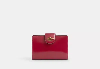 Coach Outlet Medium Corner Zip Wallet In Red