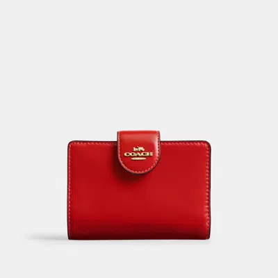 Coach Outlet Medium Corner Zip Wallet In Red