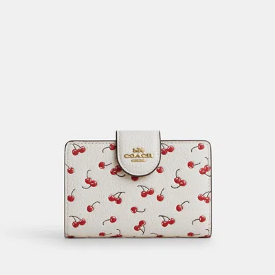 Coach Outlet Medium Corner Zip Wallet With Cherry Print