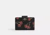 Coach Outlet Medium Corner Zip Wallet With Cherry Print In Black