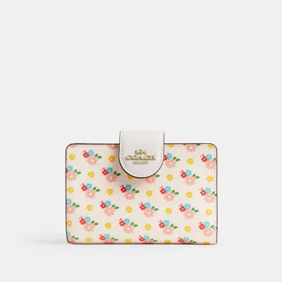 Coach Outlet Medium Corner Zip Wallet With Floral Print