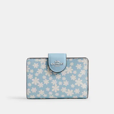 Coach Outlet Medium Corner Zip Wallet With Floral Print In Multi