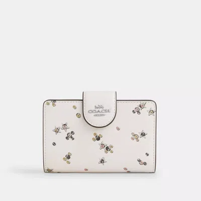Coach Outlet Medium Corner Zip Wallet With Star Print In Silver