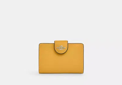 Coach Outlet Medium Corner Zip Wallet In Yellow