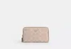 Coach Outlet Medium Id Zip Wallet In Signature Canvas In Beige