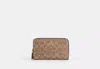 Coach Outlet Medium Id Zip Wallet In Signature Canvas In Brown