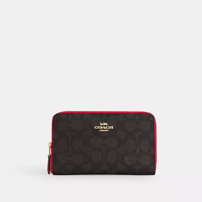 COACH OUTLET MEDIUM ID ZIP WALLET IN SIGNATURE CANVAS
