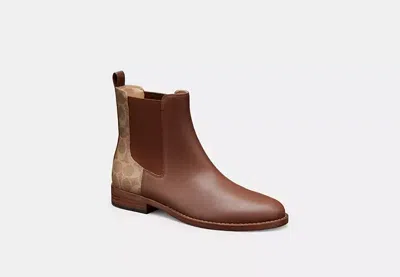 Coach Outlet Meredith Bootie In Signature Canvas In Brown