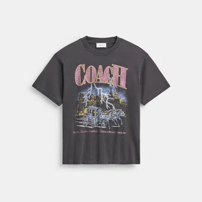 Coach Outlet Metal Graphic Relaxed T-shirt In Gray