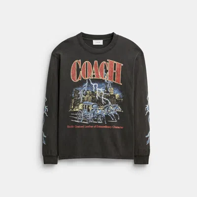 Coach Outlet Metal Relaxed Long Sleeve T-shirt In Black