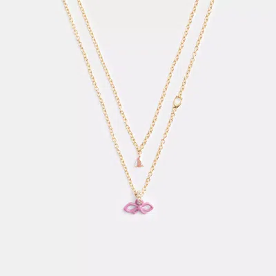 Coach Outlet Mini Bow Layered Necklace In Multi