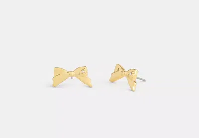 Coach Outlet Mini Bow Stud Earrings In Yellow