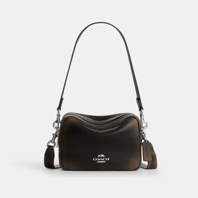 Coach Outlet Mini Carey Crossbody Bag In Loved Leather In Brown