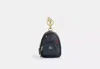 Coach Outlet Mini Court Backpack Bag Charm In Signature Canvas With Cherry Print In Blue/multi
