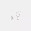 Coach Outlet Mini Dice And Rexy Charm Hoop Earrings In Silver