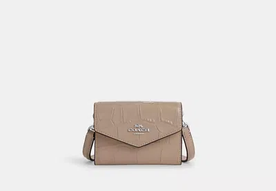 Coach Outlet Mini Envelope Wallet With Strap In Beige