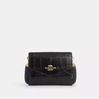 Coach Outlet Mini Envelope Wallet With Strap In Black