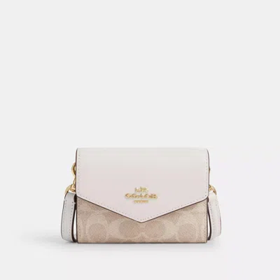 Coach Outlet Mini Envelope Wallet With Strap In Signature Canvas In Multi