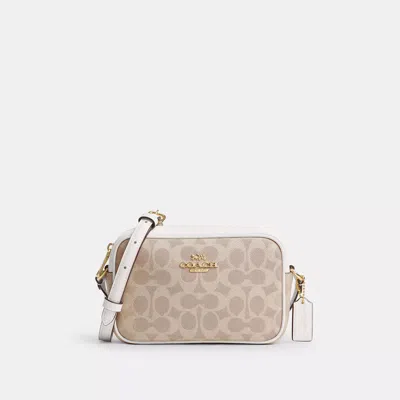 Coach Outlet Mini Jamie Camera Bag In Signature Canvas In Beige
