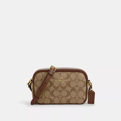 Coach Outlet Mini Jamie Camera Bag In Signature Jacquard In Beige