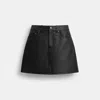 Coach Outlet Mini Leather Skirt In Black