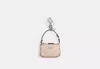 Coach Outlet Mini Nolita Bag Charm In Signature Canvas In Beige