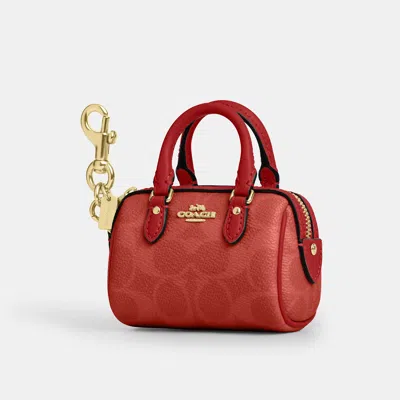 Coach Outlet Mini Rowan Bag Charm In Signature Canvas