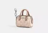 Coach Outlet Mini Rowan Bag Charm In Signature Canvas In Beige