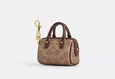 Coach Outlet Mini Rowan Bag Charm In Signature Canvas In Multi