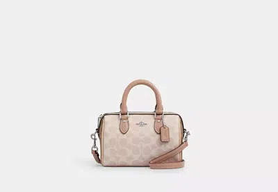 Coach Outlet Mini Rowan Crossbody Bag In Blocked Signature Canvas In Beige