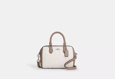 Coach Outlet Mini Rowan Crossbody Bag In Blocked Signature Leather In White