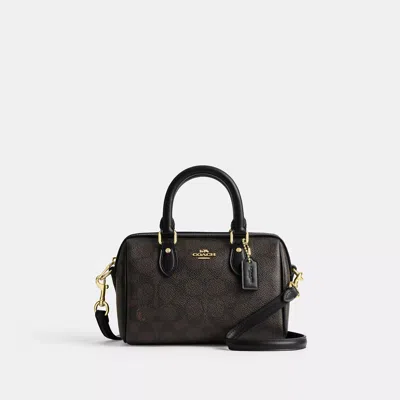 Coach Outlet Mini Rowan Crossbody Bag In Signature Canvas In Brown