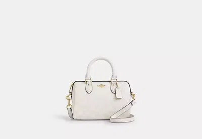 Coach Outlet Mini Rowan Crossbody Bag In Signature Canvas In White