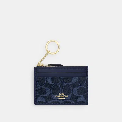 Coach Outlet Mini Skinny Id Case In Gold/navy