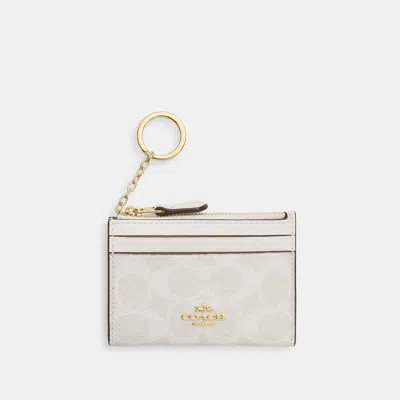 Coach Outlet Mini Skinny Id Case In Gold/white/chalk