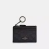 Coach Outlet Mini Skinny Id Case In Signature Canvas In Grey